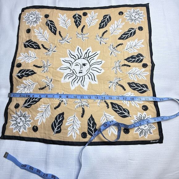 Madewell 100% Organic Cotton Sun Palm Tree Bandana Scarf 21 1/2 x 21 1/2 New - Picture 3 of 9